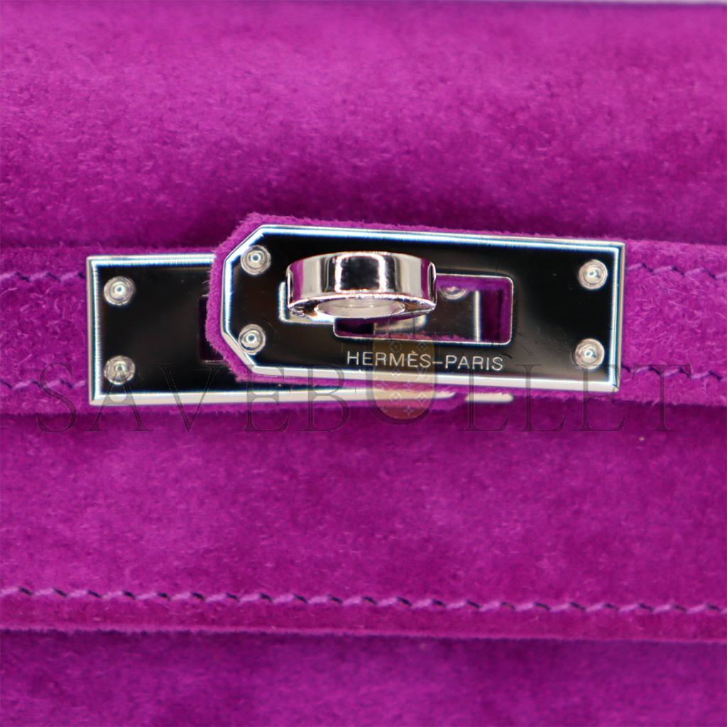 HERMÈS MASTER KELLY POCHETTE ULTRAVIOLET DOBLIS PALLADIUM HARDWARE (22*14*7cm) 